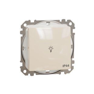 Кнопковий вимикач IP44 з символом "Світло" Sedna Design бежевий (арт. SDD212132) 00000016279 фото