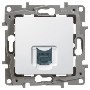 Розетка комп. 1-а RJ45 кат 5 UTP ETIKA білий (арт. 672241) 00000007682 фото