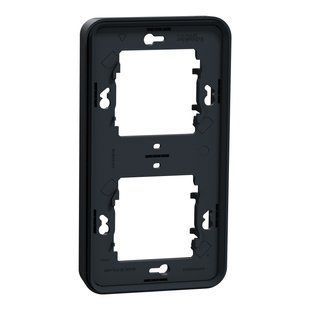 Рамка 2-а вертикальна для прихованого монтажу, MUREVA S IP55, чорна (арт. MUR34151) 00000013333 фото