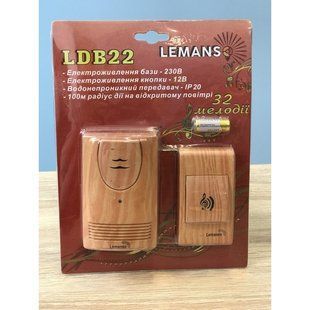 Дзвінок Lemanso 230V ОЛЬХА LDB22 в розетку+пульт на батарейці (арт. LDB22) 00000006642 фото