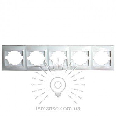 Рамка 5 LEMANSO Сакура белая горизонтальная LMR1031 00000004840 фото