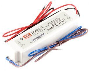 Імпульсне джерело живлення AC/DC, LED-драйвер, 36Вт, 12В, 3А, IP67 148*40*30 (арт. LPV-35-12) 00000008385 фото