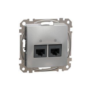 Розетка комп. 2-а RJ45 кат.5e UTP Sedna Design алюміній (арт. SDD113452) 00000016376 фото