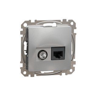 Розетка TV+RJ45 Sedna Design алюміній (арт. SDD113469T) 00000016365 фото