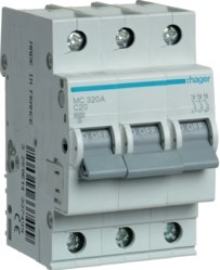 MC320A 3mod. Автоматичний вимикач In=20 А, 3п, С, 6 kA, 3м (арт. MC320A) 00000004208 фото