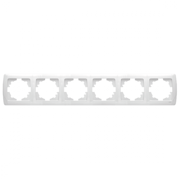 Рамка 6-местная горизонтальная CARMEN (белый) (арт. 90571106) 00000002988 фото
