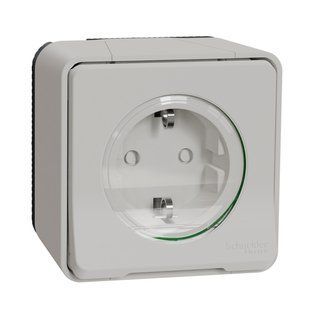 Розетка зі шторками та кришкою, зовнішній монтаж, MUREVA S IP55, білий (арт. MUR39034) 00000013291 фото