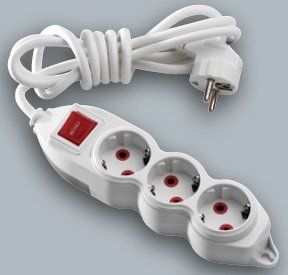 Подовжувач 3 гнізда 3 м. з заземленням та вимикачем, Mono Electric, ORION (білий) (арт. 150-011001-313) 00000005164 фото