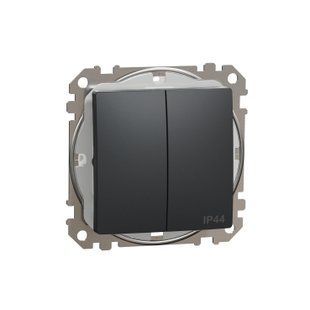 Вимикач IP44 2-кл. Sedna Design чорний (арт. SDD214105) 00000016397 фото