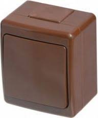 Вимикач BETA, одинарний , IP44, коричневий (арт. D.3210W) 00000016609 фото