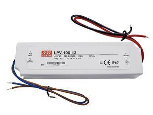 Імпульсне джерело живлення AC/DC, LED-драйвер, 102Вт, 12В, 8,5А, IP67 190*52*37 (арт. LPV-100-12) 00000008373 фото