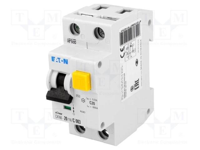 Диференційний автоматичний вимикач CKN6-20/1N/C/003-DE (арт. 241425) 00000014627 фото