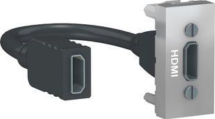 1мод./Розетка HDMI Unica new алюміній (арт. NU343030) 00000010614 фото