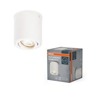 Спот наклад. SPOT GU10 біл. SURFACE ROUND WT OSRAM без ламп 00000025019 фото
