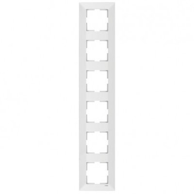 Рамка 6-а ВЕРТИКАЛЬНА MERIDIAN (біла) (арт. 90979026-WH) 00000002992 фото