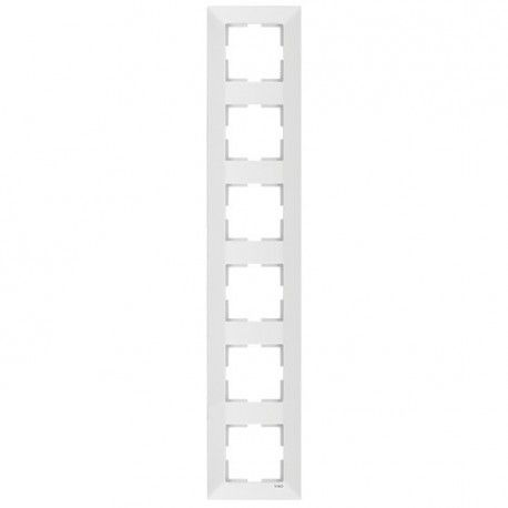 Рамка 6-а ВЕРТИКАЛЬНА MERIDIAN (біла) (арт. 90979026-WH) 00000002992 фото