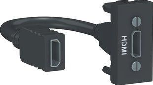 1мод./Розетка HDMI Unica new антрацит (арт. NU343054) 00000010613 фото