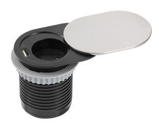 Подовжувач для офісу SLIDE 60mm, 1 розетка SCHUKO, 1xUSB 2,4A, провід 1,9m, стал 00000008660 фото