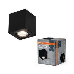 Спот наклад. SPOT GU10 чорн. SURFACE SQUARE BK OSRAM без ламп 00000025031 фото