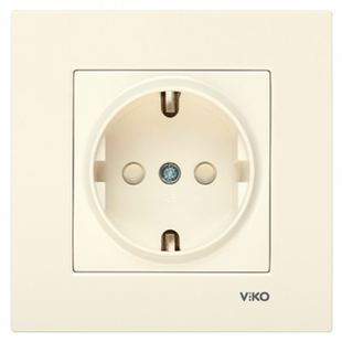 Розетка з/з і шторкою KARE (крем) (арт. 90960142) 00000003139 фото