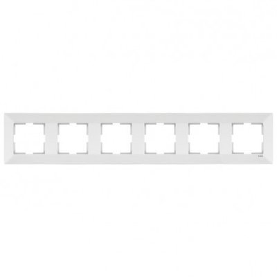Рамка 6-я горизонтальная MERIDIAN (белая) (арт. 90979006-WH) 00000002994 фото