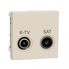 Розетка TV-R SAT індивідуальна /2мод. Unica new беж (арт. NU345444) 00000011664 фото