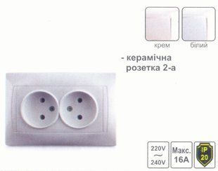 Розетка керамика 2 LEMANSO Сакура белая LMR1017 00000003041 фото