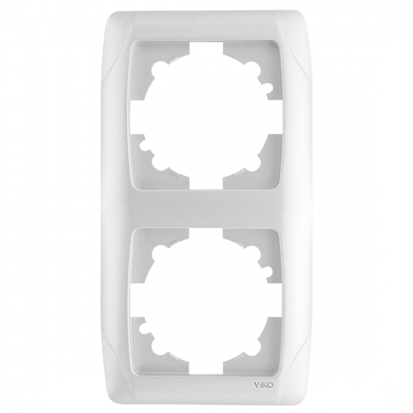 Рамка 2-місна ВЕРТИКАЛЬНА CARMEN (білий) (арт. 90571002) 00000002935 фото
