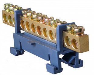 BC-512 6х9 12 отв. Нульова шина з ізолятором на Din-рейку (арт. A0150120035) 00000016760 фото