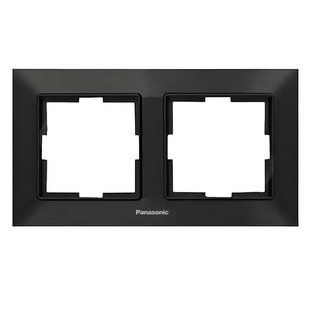 Рамка 2-на горизонтальна чорний Panasonic Arkedia Slim 00000019855 фото