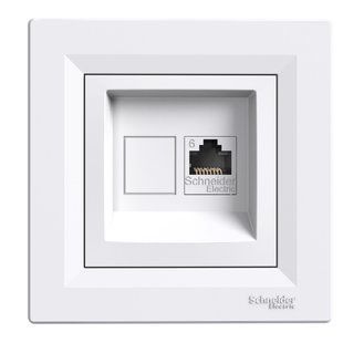 РОЗЕТКА КОМП-НА RJ45 кат.6е UTP ASFORA БІЛИЙ (арт. EPH4700121) 00000014756 фото