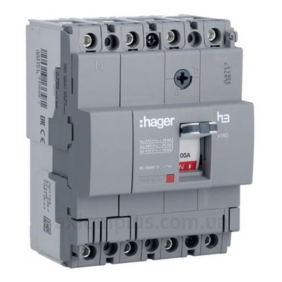 HDA101L Автоматичний вимикач x160, In=100А, 4п, 18kA, Тфікс./Мфікс. (арт. HDA101L) 00000017077 фото
