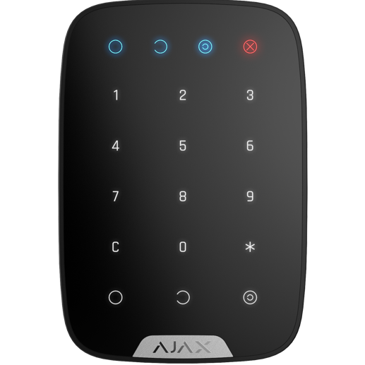 Keypad black EU Бездротова сенсорна клавіатура керування системою безпеки Ajax ЧОРНА 00000007055 фото