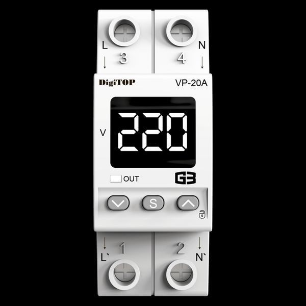 Реле напруги DigiTOP VP-20A M2W (БІЛЕ) (арт. VP-20A M2W) 00000017883 фото