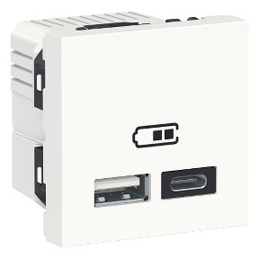 Розетка USB подвійна А+С 2.4А /2мод. Unica new білий (арт. NU301818) 00000009684 фото