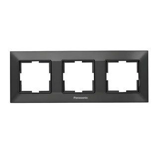 Рамка 3-на горизонтальна чорний Panasonic Arkedia Slim 00000019856 фото