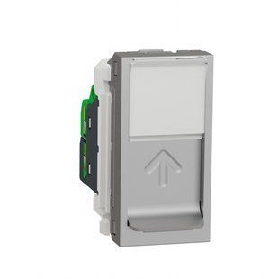 1мод./Розетка комп 1-а RJ45 кат.5 UTP Unica new алюміній (арт. NU341030) 00000009892 фото