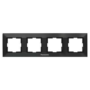 Рамка 4-на горизонтальна чорний Panasonic Arkedia Slim 00000019857 фото