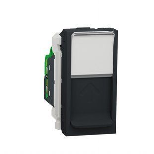 1мод./Розетка комп 1-а RJ45 кат.5 UTP Unica new антрацит (арт. NU341054) 00000009772 фото